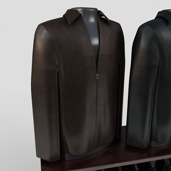 leather jackets 3d model - leather jackets by monkeyodoom